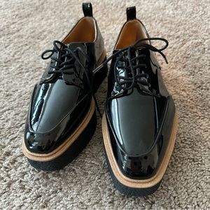 Never Worn Zara, Patent Oxford Loafer Platform in size 37